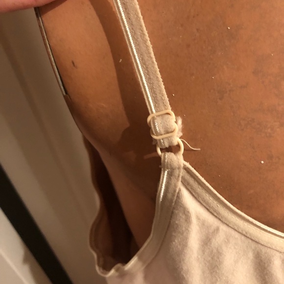Camisoles Set of 2 Cami Tank Tops Tan/White Size Med Fits Sm/Med - Picture 5 of 16